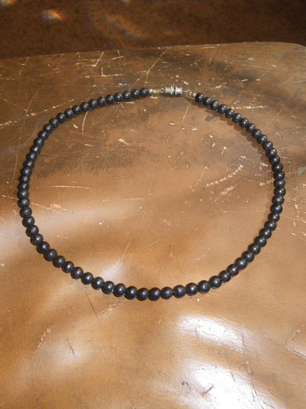 Vintage Women’s Black Wooden Beaded Necklace